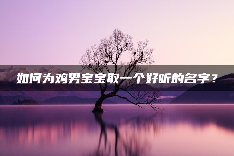 如何为鸡男宝宝取一个好听的名字？