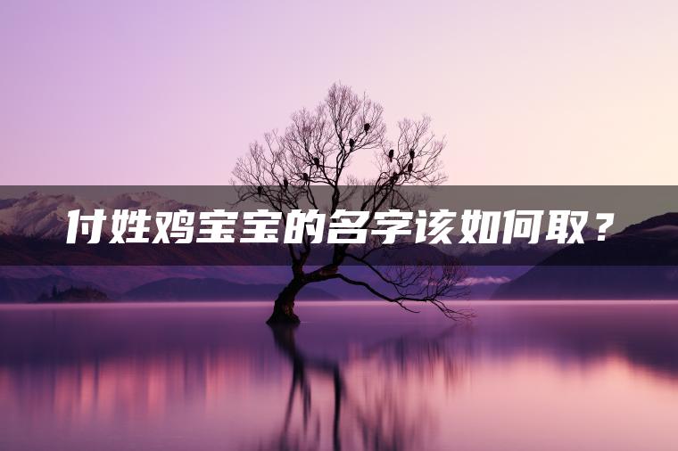 付姓鸡宝宝的名字该如何取？