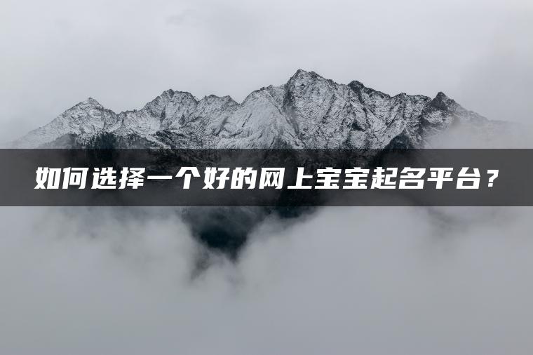 如何选择一个好的网上宝宝起名平台？