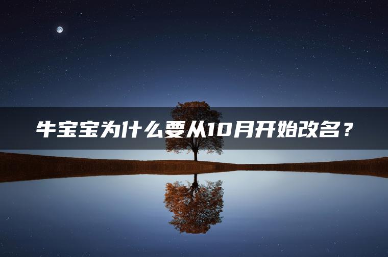 牛宝宝为什么要从10月开始改名？