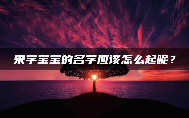 宋字宝宝的名字应该怎么起呢？