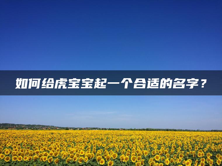 如何给虎宝宝起一个合适的名字？