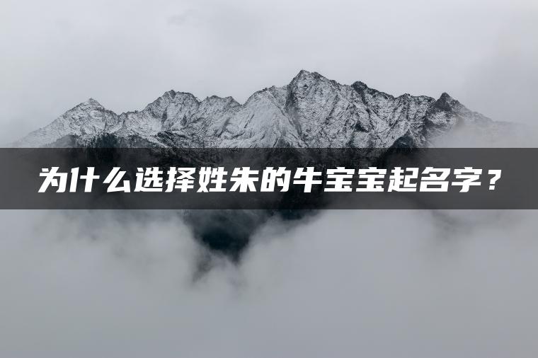 为什么选择姓朱的牛宝宝起名字？