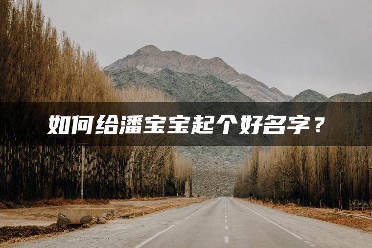 如何给潘宝宝起个好名字？