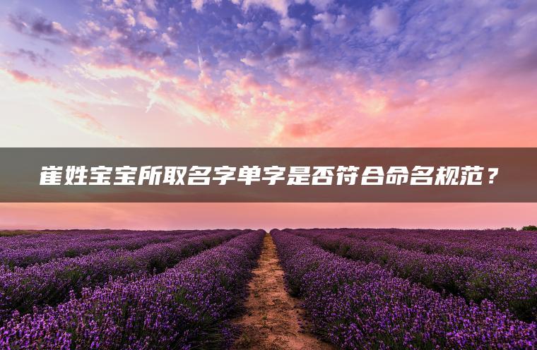 崔姓宝宝所取名字单字是否符合命名规范？