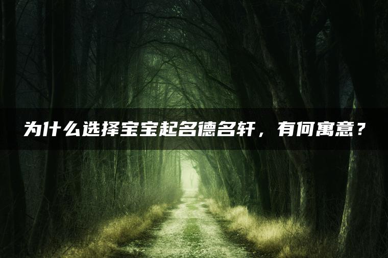 为什么选择宝宝起名德名轩，有何寓意？