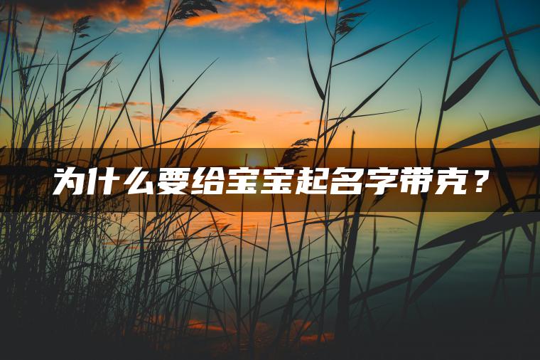 为什么要给宝宝起名字带克？