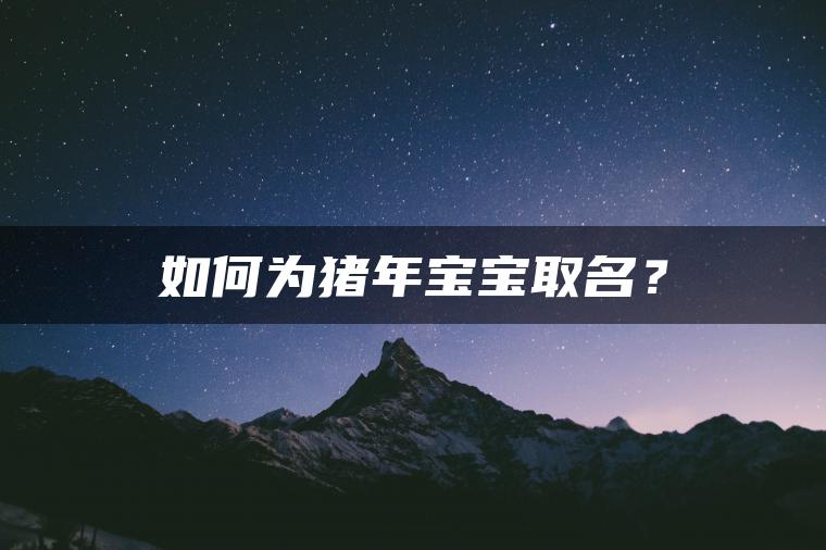 如何为猪年宝宝取名？