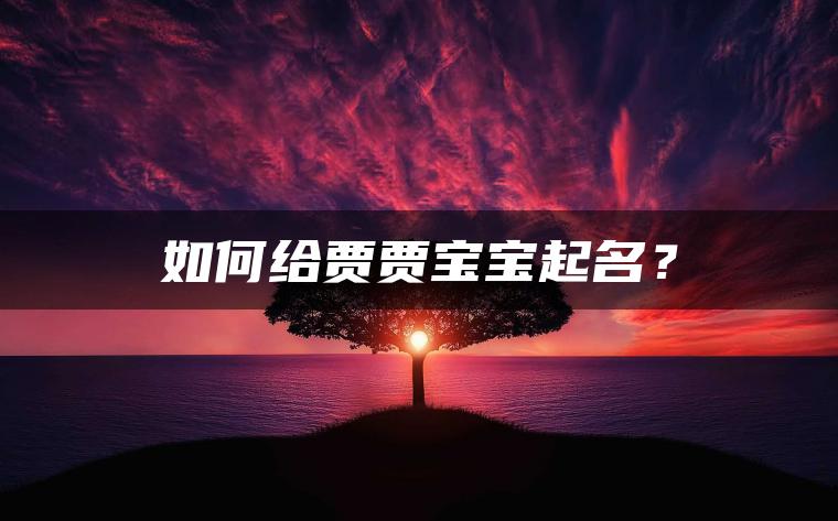 如何给贾贾宝宝起名？