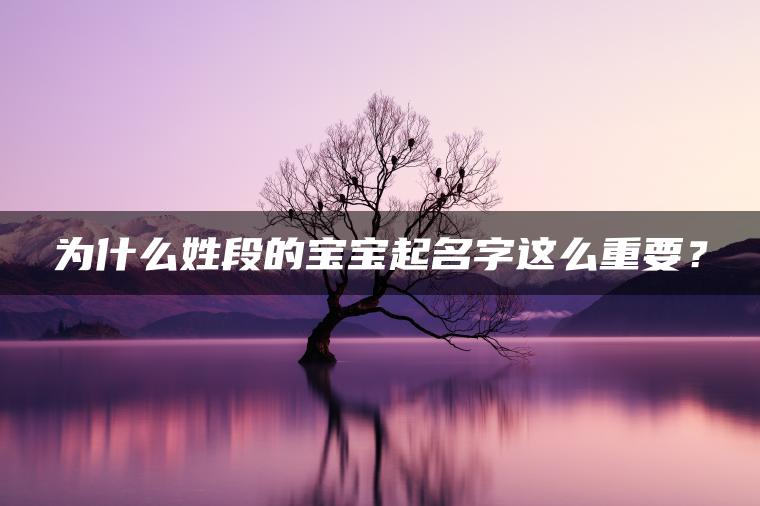 为什么姓段的宝宝起名字这么重要？