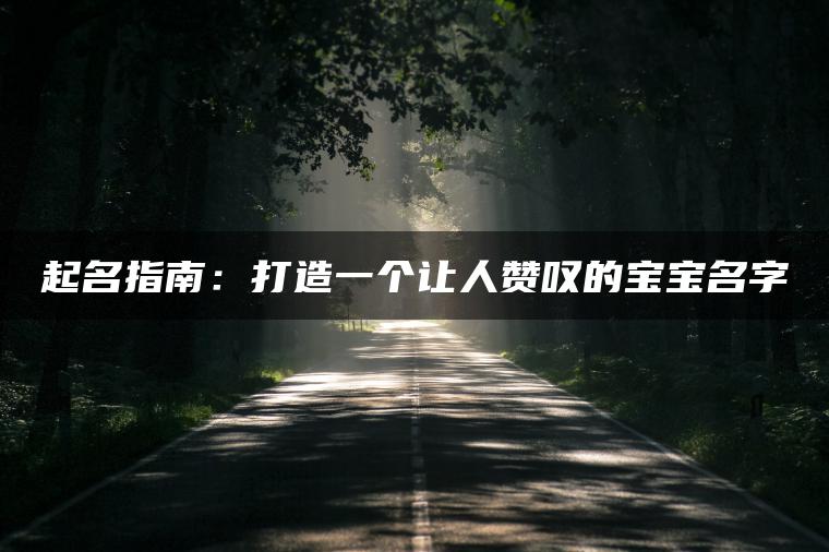 起名指南：打造一个让人赞叹的宝宝名字