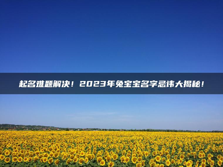 起名难题解决！2023年兔宝宝名字忌讳大揭秘！