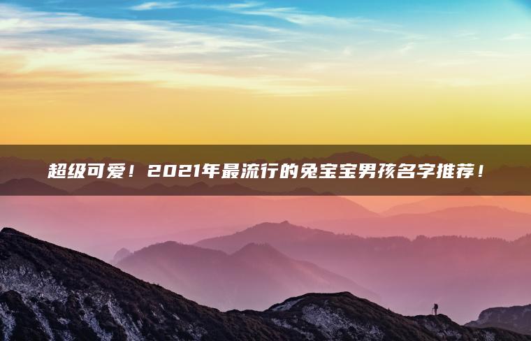 超级可爱！2021年最流行的兔宝宝男孩名字推荐！