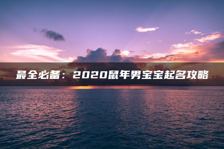 最全必备：2020鼠年男宝宝起名攻略