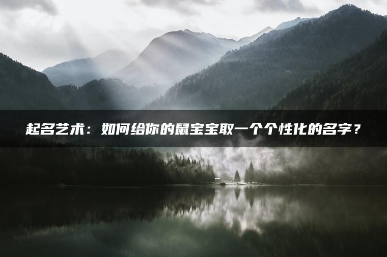 起名艺术：如何给你的鼠宝宝取一个个性化的名字？