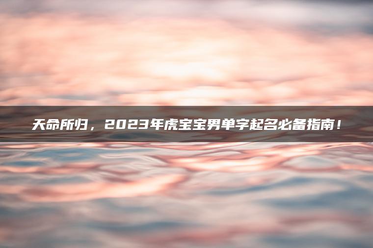 天命所归，2023年虎宝宝男单字起名必备指南！