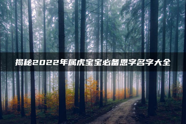 揭秘2022年属虎宝宝必备恩字名字大全