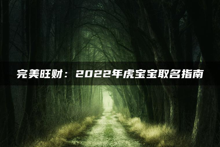 完美旺财：2022年虎宝宝取名指南