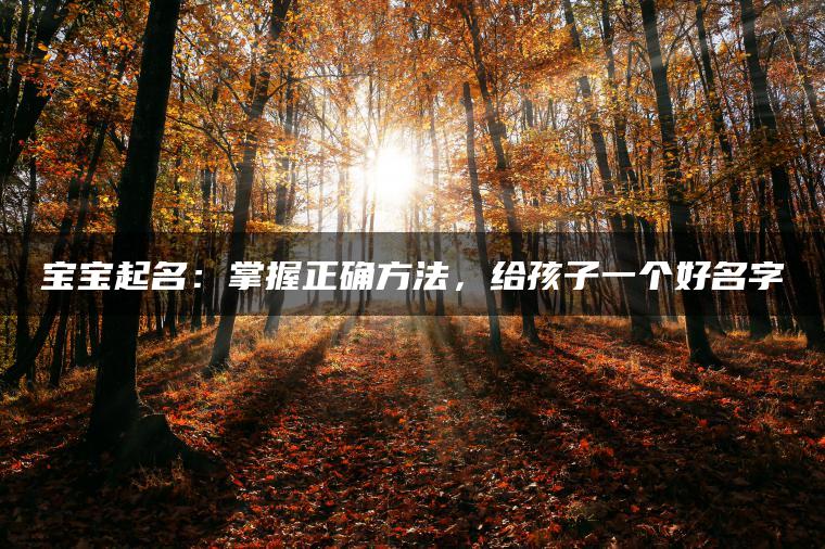 宝宝起名：掌握正确方法，给孩子一个好名字