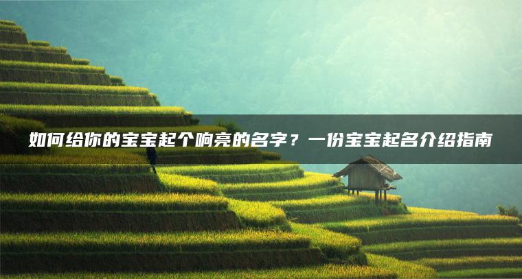 如何给你的宝宝起个响亮的名字？一份宝宝起名介绍指南