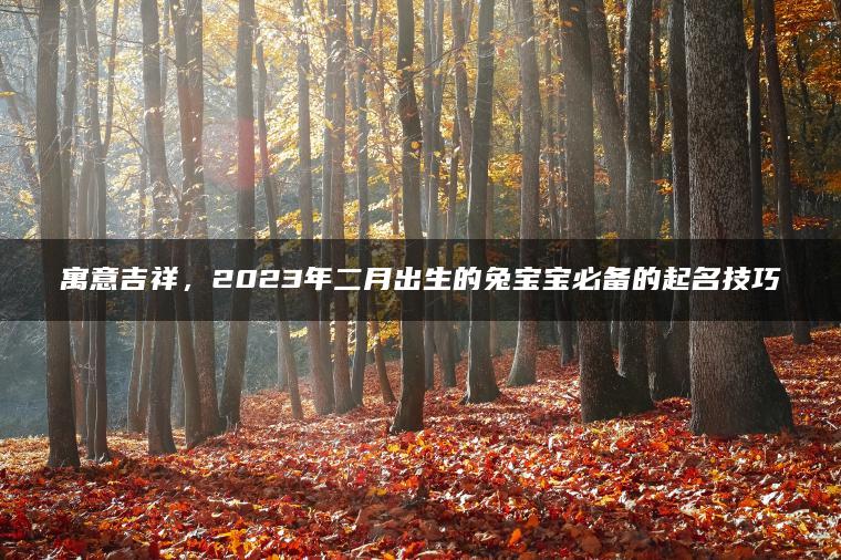 寓意吉祥，2023年二月出生的兔宝宝必备的起名技巧