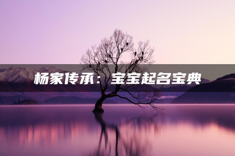 杨家传承：宝宝起名宝典