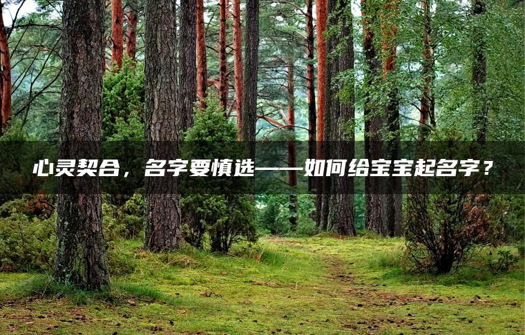 心灵契合，名字要慎选——如何给宝宝起名字？