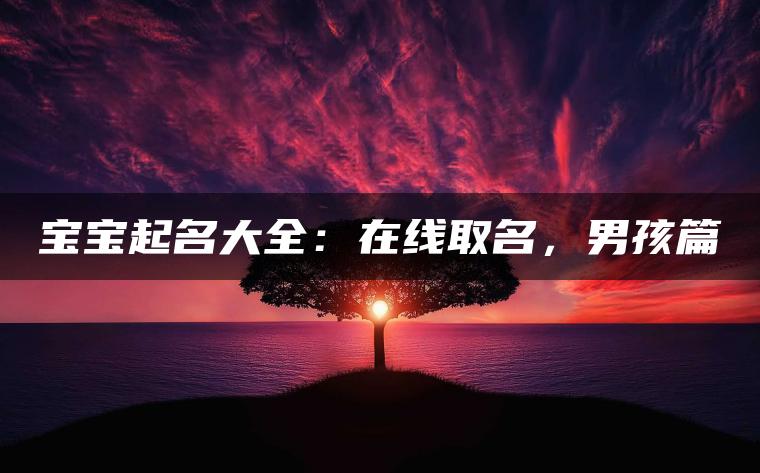 宝宝起名大全：在线取名，男孩篇