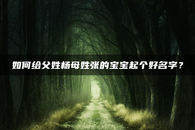 如何给父姓杨母姓张的宝宝起个好名字？