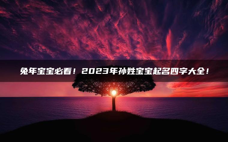 兔年宝宝必看！2023年孙姓宝宝起名四字大全！