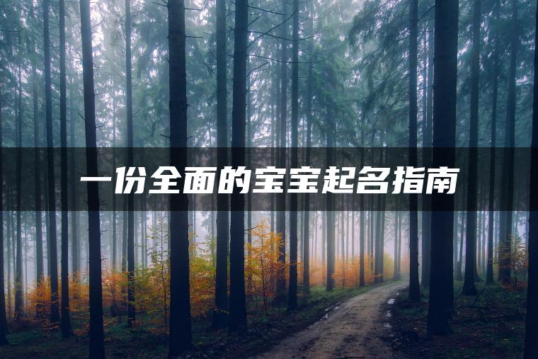 一份全面的宝宝起名指南