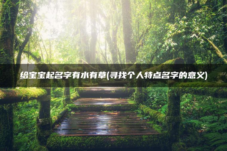 给宝宝起名字有水有草(寻找个人特点名字的意义)