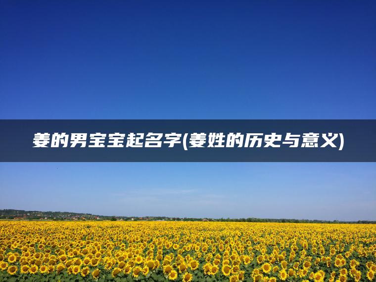 姜的男宝宝起名字(姜姓的历史与意义)