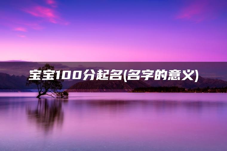 宝宝100分起名(名字的意义)