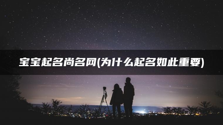 宝宝起名尚名网(为什么起名如此重要)