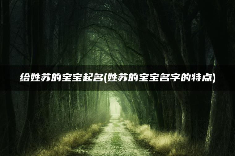 给姓苏的宝宝起名(姓苏的宝宝名字的特点)