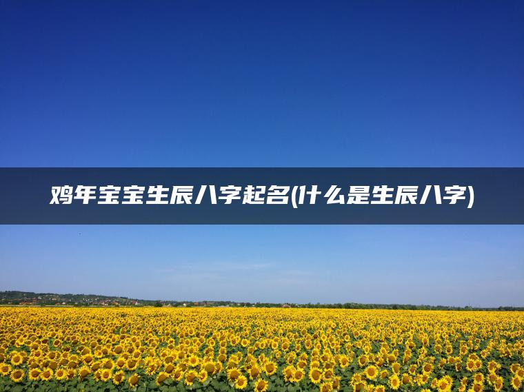 鸡年宝宝生辰八字起名(什么是生辰八字)