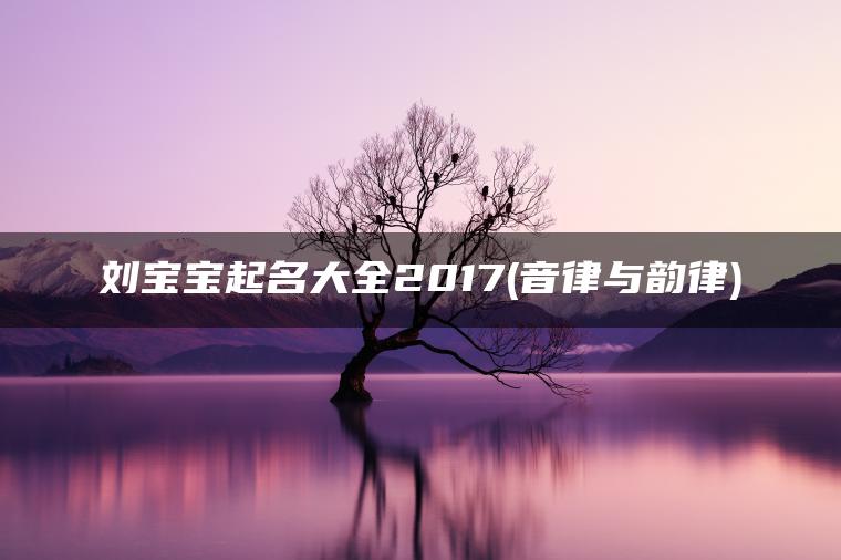 刘宝宝起名大全2017(音律与韵律)