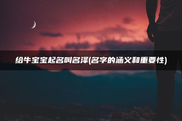 给牛宝宝起名叫名泽(名字的涵义和重要性)