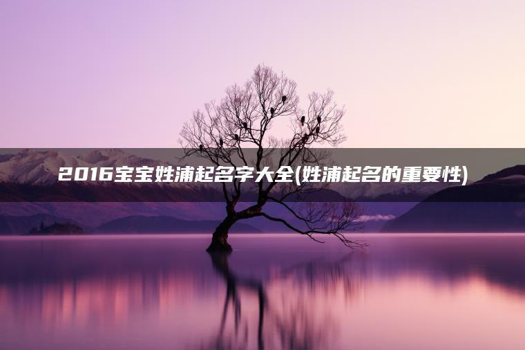 2016宝宝姓浦起名字大全(姓浦起名的重要性)