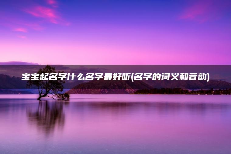 宝宝起名字什么名字最好听(名字的词义和音韵)