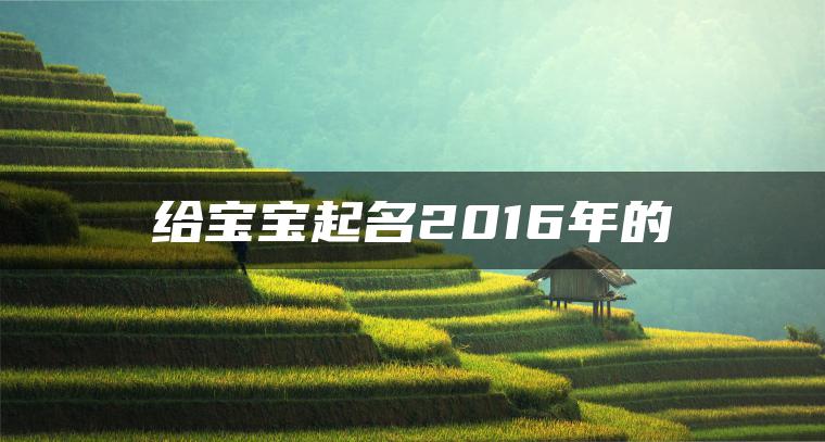 给宝宝起名2016年的