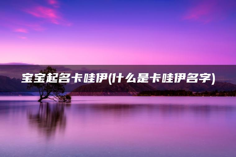 宝宝起名卡哇伊(什么是卡哇伊名字)