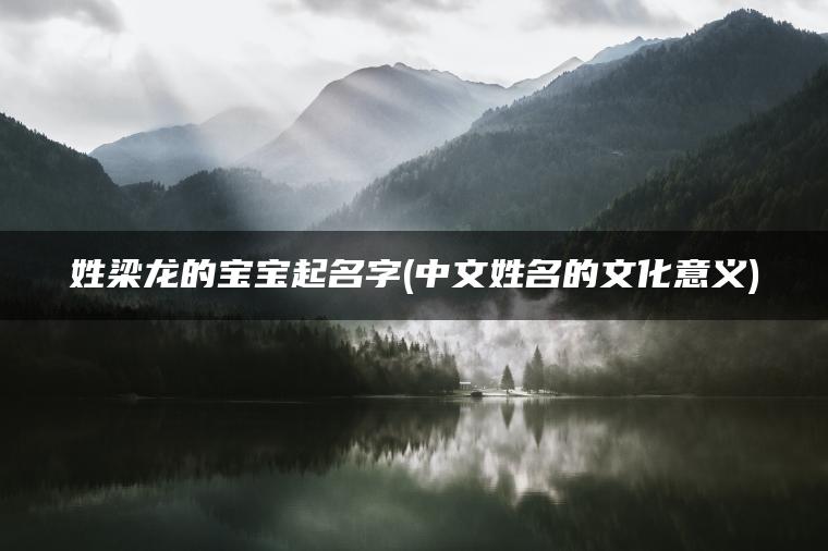 姓梁龙的宝宝起名字(中文姓名的文化意义)