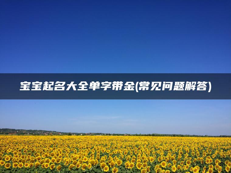 宝宝起名大全单字带金(常见问题解答)