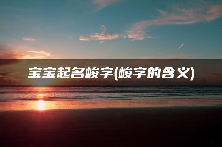 宝宝起名峻字(峻字的含义)