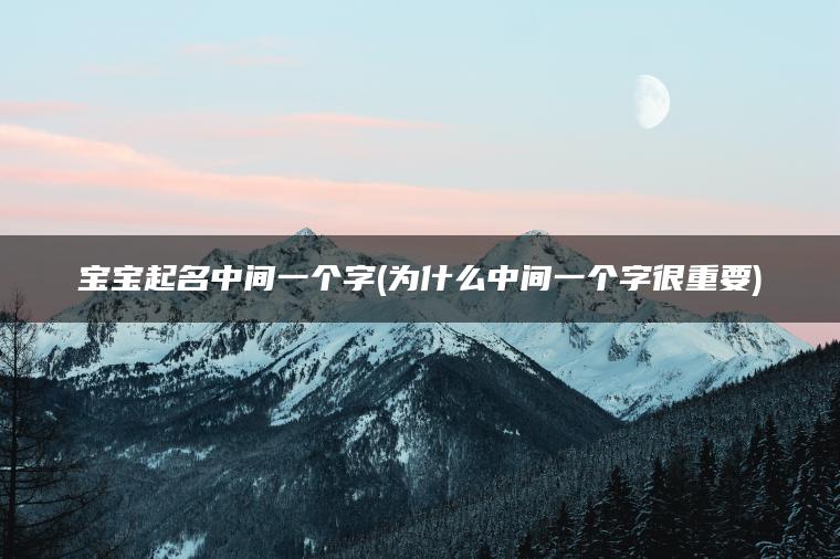 宝宝起名中间一个字(为什么中间一个字很重要)