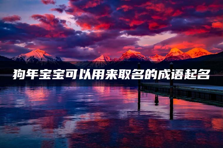 狗年宝宝可以用来取名的成语起名