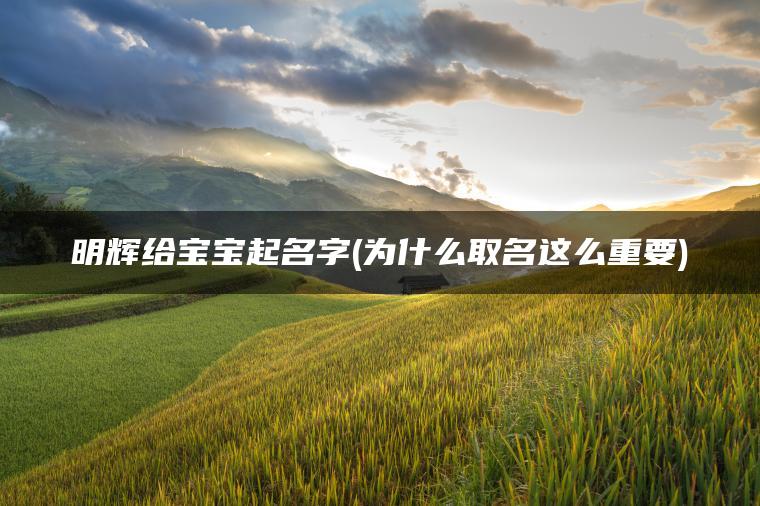 明辉给宝宝起名字(为什么取名这么重要)