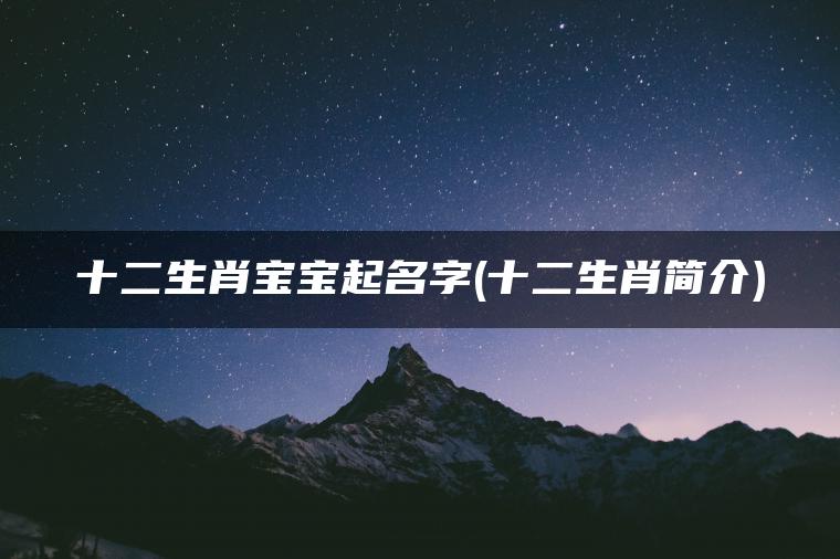 十二生肖宝宝起名字(十二生肖简介)